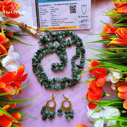 Natural Emerald Chip Mala