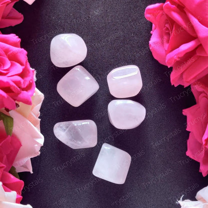 Rose Quartz Tumble Stones( Pack of 4 Stones)